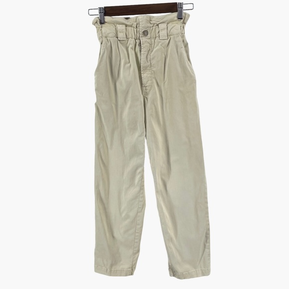 MOTHER Pants - MOTHER Light Yellow YoYo Ruffle Greaser Ankle Pants